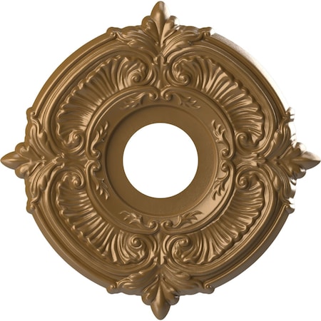 Ekena Millwork Attica PVC Ceiling Medallion (Fits Canopies up to 5"), Metallic Gold Rush, 13"OD x 3 1/2"ID x 3/4"P CMP13ATCGH